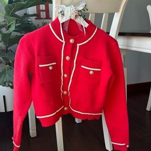 Beautiful bright red cardigan